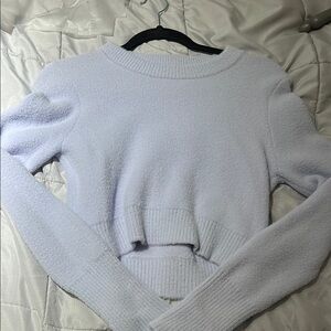 Zara Purple Crew Neck Sweater Soft Knit Ribbed